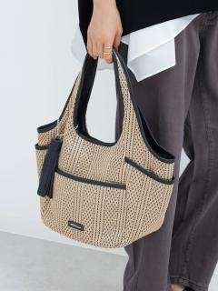 レザーパイピングメッシュトートバッグ - MEDOC original - CLOVE